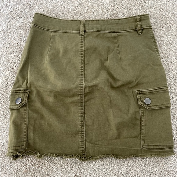 Short Jean Skirt Army Green XS - Picture 2 of 2